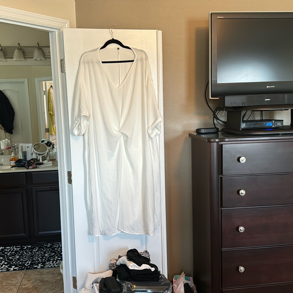SHEIN white cover up dress.